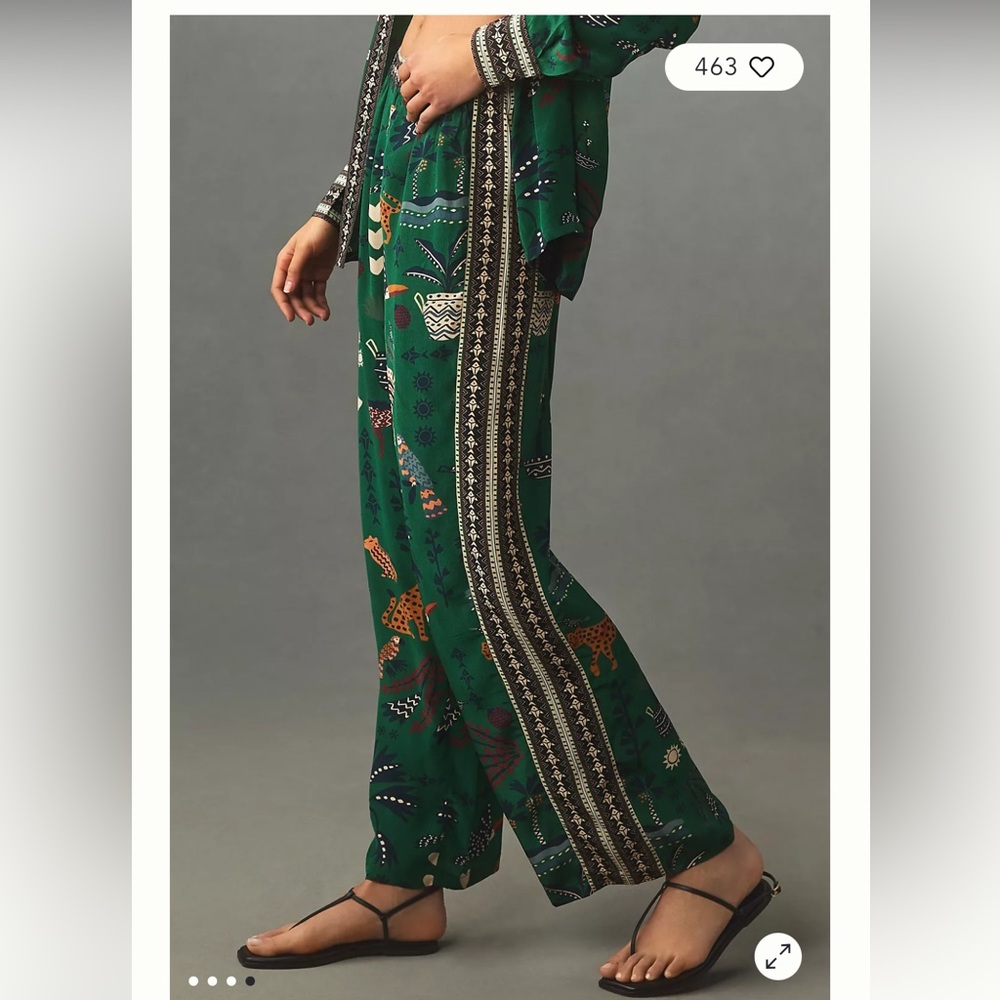 Farm Rio x Anthropologie printed pull-on pants- L - Picture 2 of 4